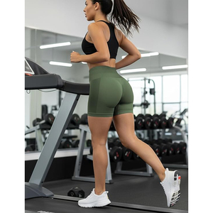 กางเกงขาสั้นออกกำลังกายเอวสูงรัดรูปทรงสวยสำหรับผู้หญิง ยี่ห้อ Olive Seamless Booty Shorts ช่วยกระชับหน้าท้อง เหมาะสำหรับโยคะ ฟิตเนส และกีฬาต่างๆ - Product Image 5