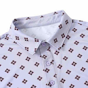 Chemise décontractée unie pour homme en tissu tricoté 100 % polyester respirant à manches courtes – Vente en gros - Product Image 5