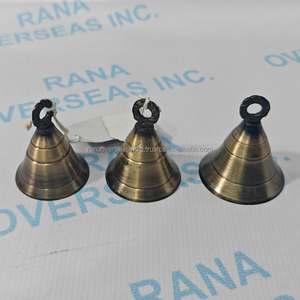 Campanas Colgantes de Latón Hechas a Mano en India, Campana de Templo Vintage, Campana Decorativa de Metal para Puerta de Casa, Pared, Artículo de Regalo Espiritual - Product Image 4