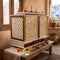 Mandir fait main en bois de haute qualité pour la décoration intérieure Temple en bois peint à la main Spritiual Mandir ou culte traditionnel Pooja Mandir