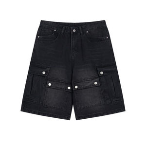 Pantalones Cortos de Mezclilla Rectos Holgados para Hombre, Estilo Urbano, Transpirables, Ecológicos, Lavados, Vintage, con Bolsillos Adicionales, Venta al por Mayor - Product Image 6