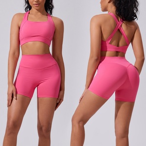 Hot Sale Workout Sets for Women 2 Piece Gym <b>Shorts</b> Set Quick Dry Breathable Yoga Sets Fitness Clothing Active Wear Plus Size - Product Image 1