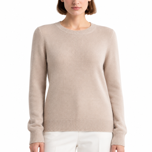 Suéter de Mujer de Punto, Antipilling, con Patrón Sólido, Casual, de Cuello Redondo y Largo Regular - Product Image 1