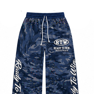 Conjunto Deportivo Azul Camuflaje Ready To Win Industries, Sudadera con Cremallera Completa y Pantalones Deportivos, Ropa Urbana Unisex para Otoño - Product Image 5