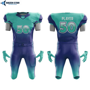 Uniforme de football américain personnalisé avec le nom de l'équipe - Spandex/Polyester, protection UV, évacuation de l'humidité, respirant, taille plus, manches courtes - Product Image 2