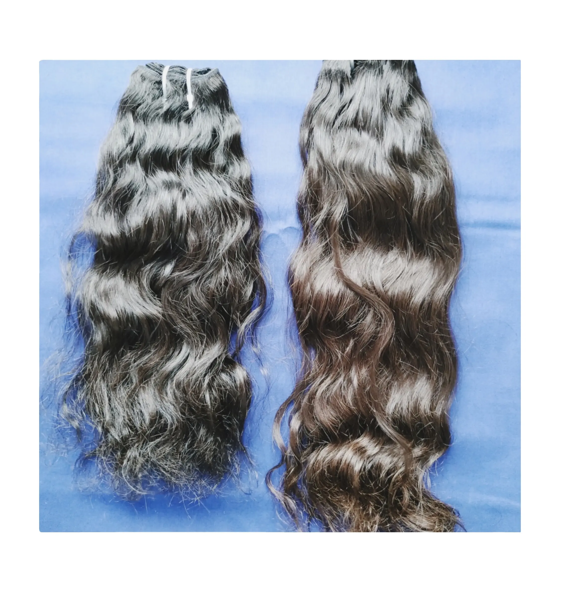 Wholesale cheap Price 100% Raw Unprocessed Natural Genius Weft Black Wavy Indian Temple Indian Human Hair