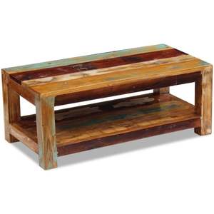 Table basse multicolore aux tons naturels et rouge turquoise - Product Image 4