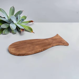 Planche à découper rectangulaire en bois d'acacia, écologique, antidérapante, avec support pour couteau, épaisseur 2,0 cm, artisanat Unicorn - Product Image 4