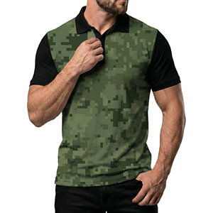 เสื้อโปโลลายพรางขายส่ง เสื้อโปโลผู้ชายแบบถัก แห้งเร็ว พิมพ์ลายพรางแบบซับลิเมชั่น สั่งทำได้ตามต้องการ เสื้อโปโลลำลองสำหรับผู้ชาย - Product Image 1