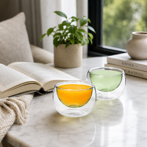 Tasse en verre borosilicate double paroi 280 ml faite à la main, sans plomb, isolée, pour café, thé, latte, expresso, réutilisable, en gros - Product Image 6