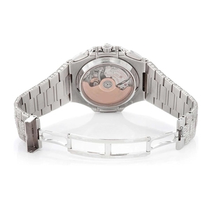 Montre mécanique de luxe de haute qualité avec moissanite glacée, bracelet en acier inoxydable, cadran en verre, analogique, unisexe, style hip-hop - Product Image 5