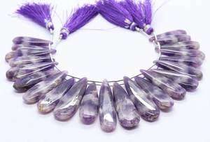Perles de pierres précieuses en améthyste bio naturelle lisse en forme de poire 9x27-10x34MM, 6 pouces, perles d'améthyste en forme de poire pour la fabrication de bijoux, vente en gros - Product Image 6