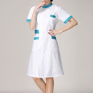 Robe d'uniforme infirmière professionnelle en coton tissé pour femmes, tenue médicale et de soins de santé, uniforme d'infirmière en tissu de coton - Product Image 6