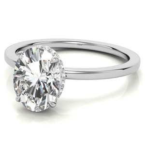 Anillo de Moissanita Certificada con Corte Brillante y Halo Oculto, Plata de Ley 925, Regalo de Lujo para Compromiso, Boda o Aniversario para Ella - Product Image 2