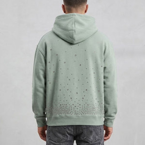 Sweats à capuche élégants avec strass, design de logo personnalisé, haute qualité, coton mélangé, pour un usage quotidien décontracté et un style streetwear. - Product Image 4