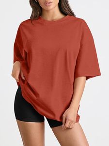 Camiseta Holgada de Manga Corta con Cuello Redondo para Mujer, 100% Algodón Jersey, Transpirable, para Todas las Temporadas - Product Image 1