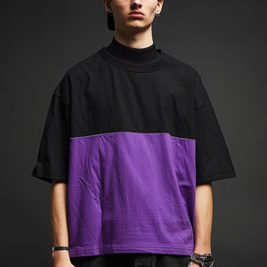 Camisetas Extra Grandes Personalizadas para Hombre, 100% Algodón Grueso, Estilo Urbano, Hombros Caídos, Camiseta Hip Hop Extra Grande para Hombre - Product Image 4