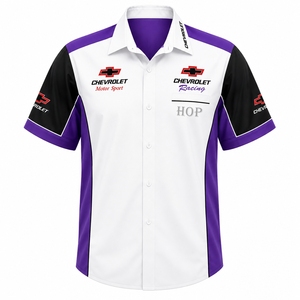 Camiseta de Carreras con Logotipo Personalizado, Ropa de Equipo de Pit Crew, Uniformes Transpirables de Alta Calidad para Personal de Pitstop de Deportes de Motor, Camiseta de Mecánico de Carreras - Product Image 3