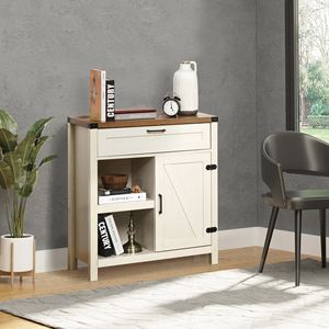 "Modern Oak Oak Distressed <b>Sideboard</b> Buffet <b>Cabinet</b> with Adjustable Shelves for <b>Kitchen</b> or Dining Room" - Product Image 2