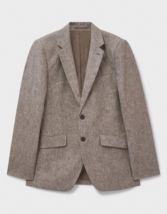 Blazer de costume formel pour homme en laine/polyester de qualité supérieure, à col cranté, pour le bureau, les affaires et les voyages - Product Image 1