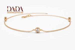 Delicada Pulsera con Diamantes Cultivados en Laboratorio para Mujer, Bisel Clásico con Diamantes, Joyería Fina, Regalo de Aniversario de Bodas - Product Image 5