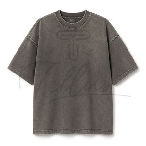 T-shirt unisexe en coton épais surdimensionné, personnalisé haut de gamme, coupe épaules tombantes, délavé à l'acide et effet soleil éclairé - Product Image 5