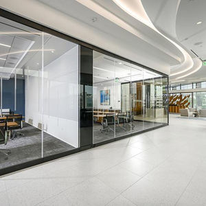 Framed Glass Partition Double Glazing Acoustic Performance Aluminum Frame Tempered Glass Office <b>Room</b> <b>Divider</b> Energy Efficient - Product Image 4