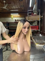 100% cheveux humains bruts 185% densité HD Transparent 4*4 fermeture perruque faire Ombre Blonde perruques de cheveux humains