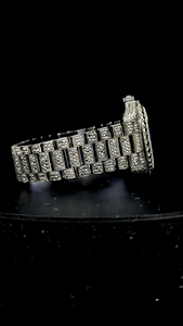 Reloj de pulsera con esfera redonda de moissanita negra, aprobado por el probador de diamantes, de alta calidad, con caja. - Product Image 5