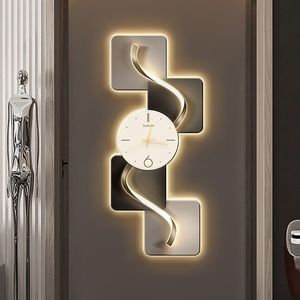 Grande 39.4 \ "moderno silenzioso astratta decorazione geometrica orologio da parete per soggiorno illuminazione arte - Product Image 4