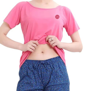 Conjunto de camiseta y pantalones cortos de verano para mujer, servicio OEM, 100% algodón, conjunto de camiseta y pantalones cortos para mujer - Product Image 6