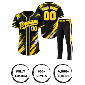 Conjunto de Camiseta de Béisbol de Alta Calidad para Adultos, Manga Corta, Impresión Sublimada, Absorbe la Humedad, 100% Poliéster, Nombre y Número del Equipo - Product Image 5