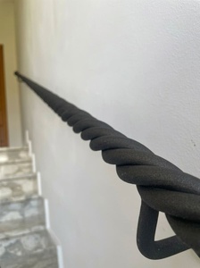 Cast Iron Twisted Rope Stair Handrail Wall Mounted Industrial Style Rust Resistant For Staircase - Product Image 4