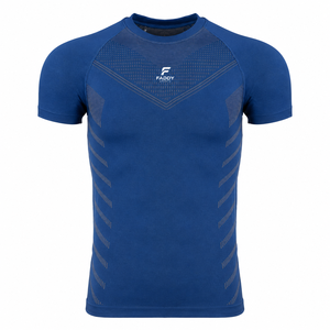 T-shirt de sport sans couture pour homme, séchage rapide, respirant, compression, fitness, course à pied, entraînement, vêtements de sport - Product Image 1