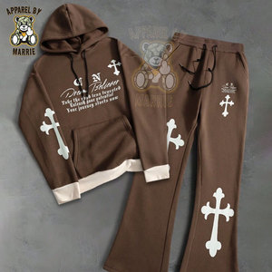 Conjunto de Sudadera con Capucha y Pantalones Deportivos de Algodón Grueso, Marca Privada OEM, Impresión de Logotipo Personalizada, Ropa de Alta Calidad, Chándal Moderno para Hombre - Product Image 2