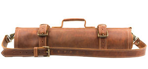 Bolsa/Estuche para Cuchillos de Chef de Cuero Genuino Ligero de Primera Calidad con 16 Ranuras, Color Negro - Nuevo Modelo LKR-0304 - Product Image 3