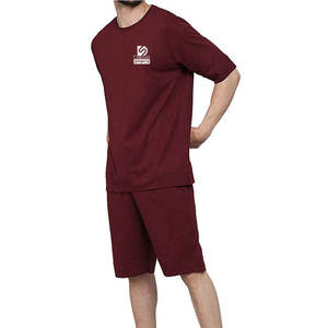 Ensemble T-shirt et short en toile pour homme, personnalisable avec logo, respirant, séchage rapide, couleur contrastée, deux pièces, 100 % coton, best-seller - Product Image 2