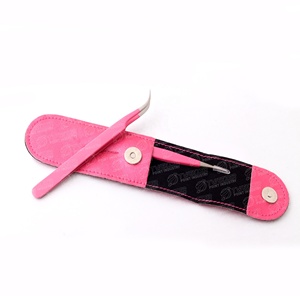 Vente en gros, pochette avec logo personnalisé, marque privée, pince à épiler en acier inoxydable, pointe pointue, extension de cils, outil de beauté - Product Image 5