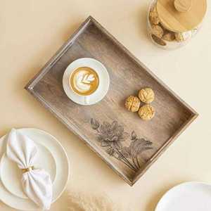 Plateau de service en bois personnalisé, écologique et décoratif pour hôtels et restaurants à prix abordable - Product Image 3
