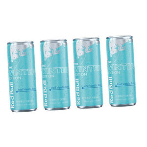 Pack économique de 4 Red Bull édition hiver saveur vanille glacée aux fruits rouges, aux meilleurs prix pour la vente. Boisson énergisante pas chère. - Product Image 2