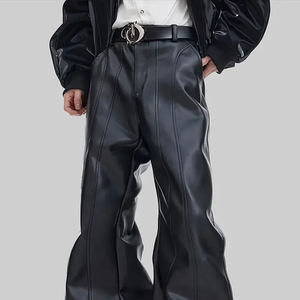 Pantalones de cuero hechos a medida para hombre con logotipo personalizado, diseño único, precio al por mayor, pantalones de cuero en venta - Product Image 2