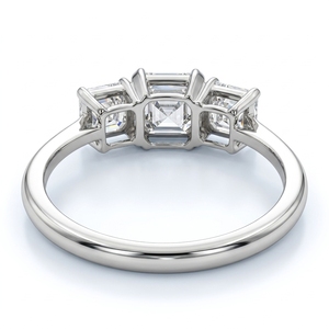 แหวนหมั้นเพชรเพลตตินั่ม PT950 น้ำหนัก 2.02 กะรัต ทรง Asscher Cut เพชรเพาะเลี้ยงสำหรับผู้หญิง เครื่องประดับหรูหรา - Product Image 2