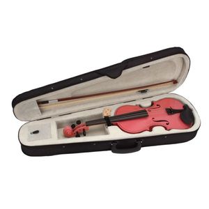 Nuovo custodia per violino acustico 1/2 con archetto rosa e resina - Product Image 3