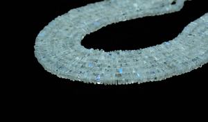 100% Precious White Rainbow Moonstone Beads Smooth Heishi Square Shape para la fabricación de joyas - Product Image 3
