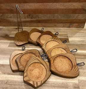 Sous-verres en bois en forme de pomme avec insert en liège, tapis résistants à la chaleur pour la décoration de table, design rétro, forme irrégulière, lot de 6 - Product Image 5