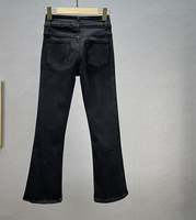 Celana Jeans Pria High Waist Flare Berhias Mutiara, Cuci Pasir, Denim Katun Vintage, Streetwear, Pesanan Khusus
