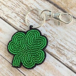 Contemporary Beaded Embroidery Keychain With Fashion Appeal Designer Seed Bead Keychain Featuring Intricate Beadwork - Product Image 1