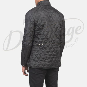Men Classic Black Diamond Quilted <b>Jacket</b> Slim Fit Lightweight Padded Outerwear Casual Zip Up Winter <b>Jacket</b> For Men - Product Image 2
