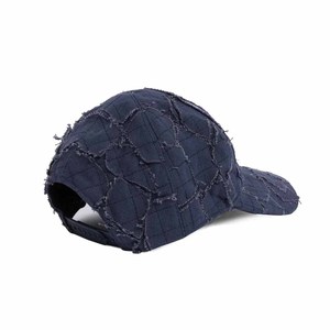 Distressed Denim Baseball Cap Unisex 6-Panel Vintage Casual Hat Adjustable Back Closure Solid Color Spring Summer Wear - Product Image 3