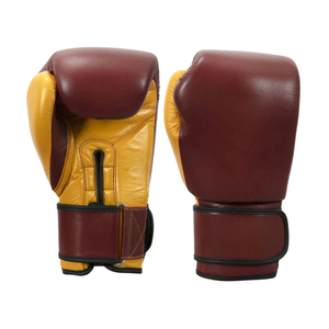 Gants de boxe marron doré en cuir PU avec sangle de poignet réglable, gants d'entraînement à doigts complets avec fermeture auto-agrippante pour adultes, pour le sparring - Product Image 4